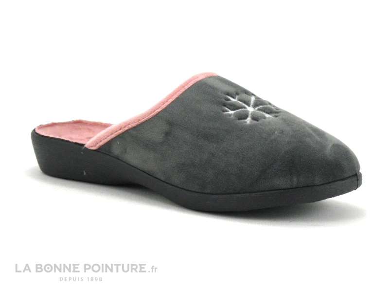 Lollans FJB 5024 - Pantoufle Mule Femme Gris Rose 1 Lollans FJB 5024 - Pantoufle Mule Femme Gris Rose