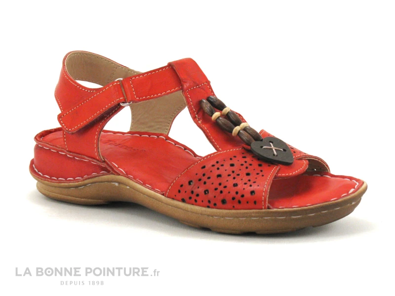 Pedro Torres 754 - Sandale Cuir Rouge - Chaussure Confort Femme 1 Pedro Torres 754 - Sandale Cuir Rouge - Chaussure Confort Femme