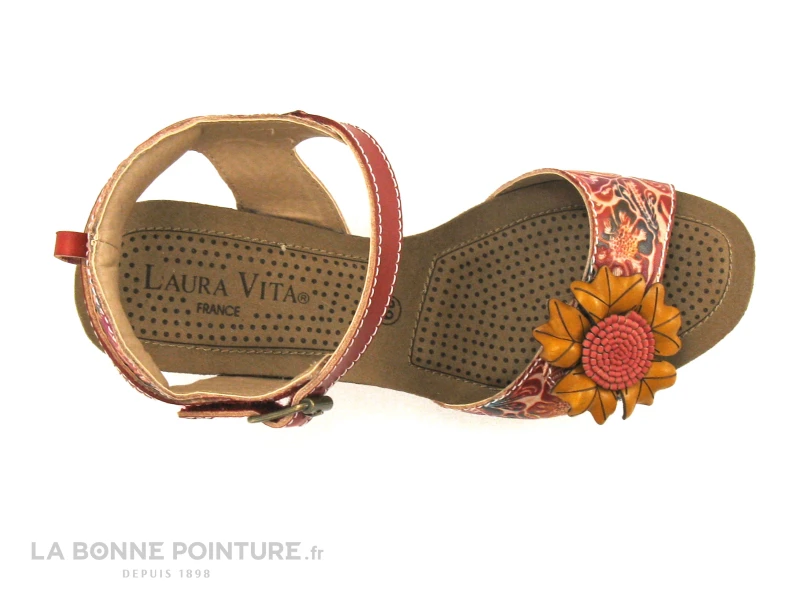 Laura Vita FACYO 06 Rouge - Fleur - Nu-pieds Compense 6 Laura Vita FACYO 06 Rouge - Fleur - Nu-pieds Compense – Image 6