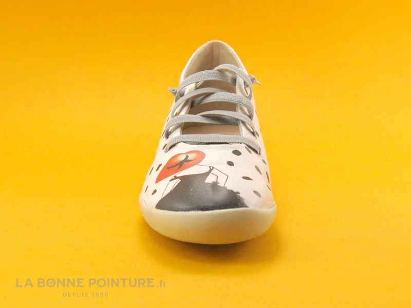 Alce Shoes 9235 - Blanc Noir - Femme Chapeau - Ballerine 2 Alce Shoes 9235 - Blanc Noir - Femme Chapeau - Ballerine – Image 2