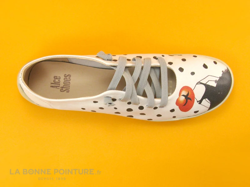 Alce Shoes 9235 - Blanc Noir - Femme Chapeau - Ballerine 6 Alce Shoes 9235 - Blanc Noir - Femme Chapeau - Ballerine – Image 6