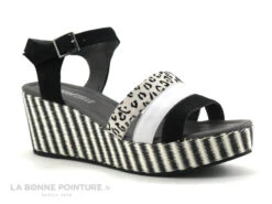 MamZelle PISTO Compo Leo Blanc Noir - Sandale - Talon Rayures