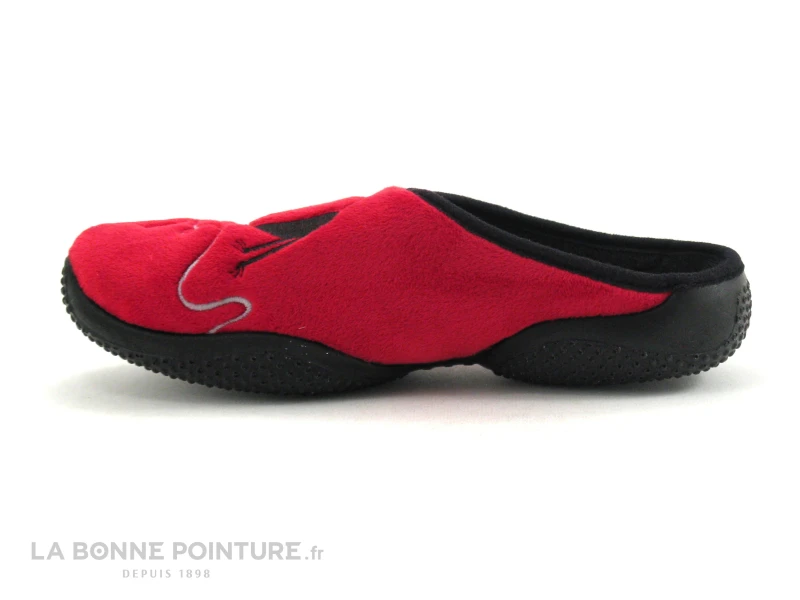 AirPlum BOOGY Rouge - Chat Noir - Pantoufle Femme 2 AirPlum BOOGY Rouge - Chat Noir - Pantoufle Femme – Image 2
