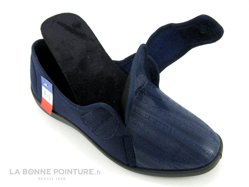 Fargeot UNAVY Marine - Chausson Confort Femme Avec Bride 4 Fargeot UNAVY Marine - Chausson Confort Femme Avec Bride – Image 4