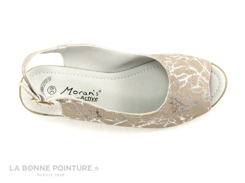 Morans WELDOR - Beige - Gris Metal - Nu-pieds Talon Compense 6 Morans WELDOR - Beige - Gris Metal - Nu-pieds Talon Compense – Image 6