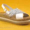 Carla Tortosa 15154 - Blanc - Argent - Brides Croisees - Nu-pieds