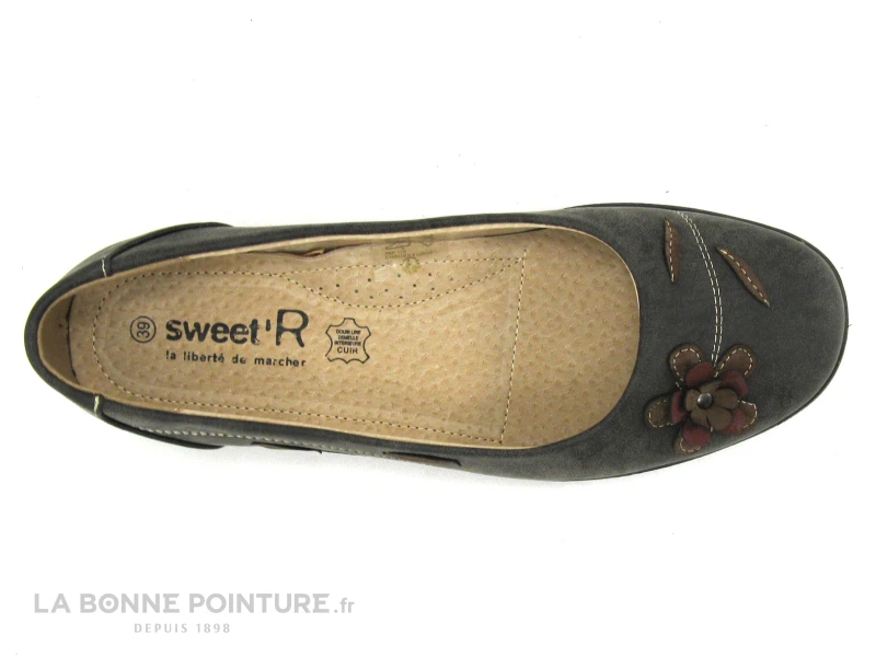 Sweet R CAMOMI Taupe - Ballerine Marron Avec Fleurs 3 Sweet R CAMOMI Taupe - Ballerine Marron Avec Fleurs – Image 3