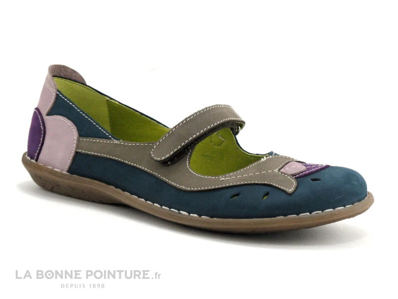 Jungla 4096 Bleu Rose Violet - Ballerine Velcro 5 Jungla 4096 Bleu Rose Violet - Ballerine Velcro – Image 5