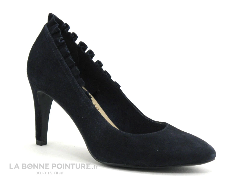 Tamaris 1-22451-22 Navy Suede - Fronces - Escarpin Bleu Marine 5 Tamaris 1-22451-22 Navy Suede - Fronces - Escarpin Bleu Marine – Image 5