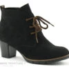 Marco Tozzi 2-25107-27 Black - Bottine Noire Talon - Lacet Marron