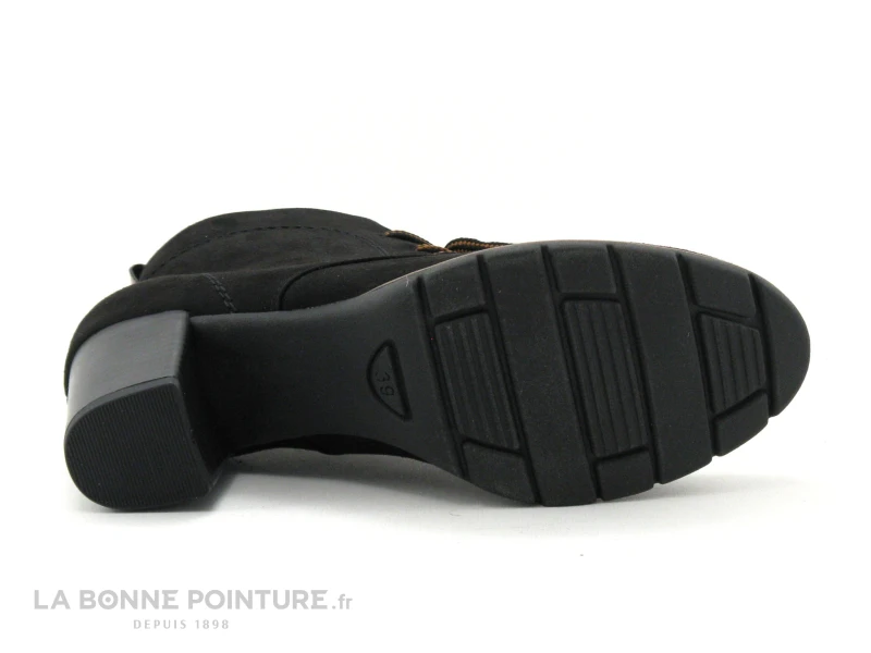 Marco Tozzi 2-25107-27 Black - Bottine Noire Talon - Lacet Marron 7 Marco Tozzi 2-25107-27 Black - Bottine Noire Talon - Lacet Marron – Image 7