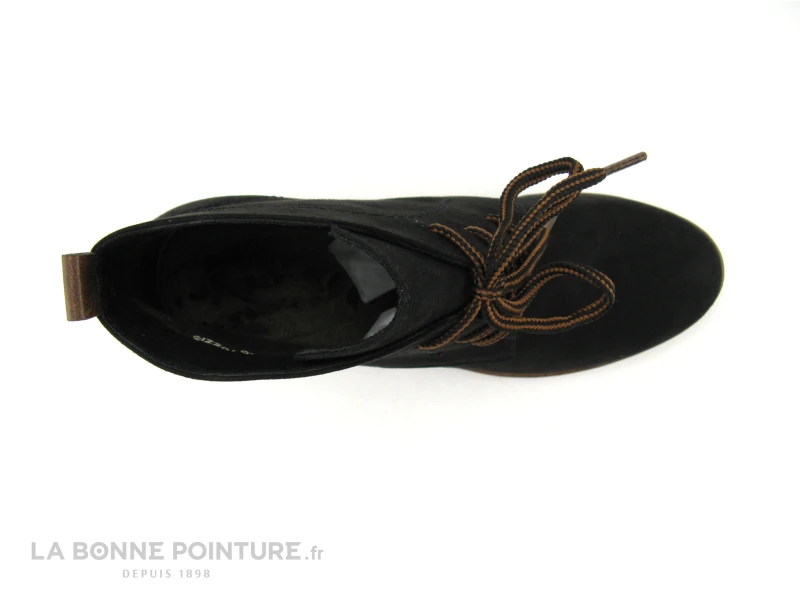 Marco Tozzi 2-25107-27 Black - Bottine Noire Talon - Lacet Marron 6 Marco Tozzi 2-25107-27 Black - Bottine Noire Talon - Lacet Marron – Image 6