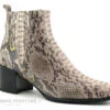 Fugitive FLAK Python Taupe - Bottine Talon Large Femme