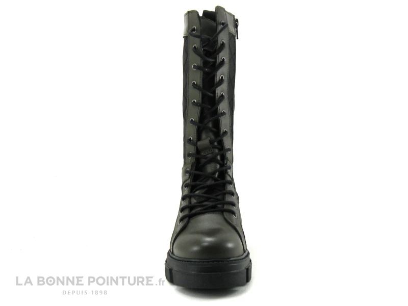 GoodStep 3625-D07 Kaki - Noir Matelasse - Bottine Lacet Femme 2 GoodStep 3625-D07 Kaki - Noir Matelasse - Bottine Lacet Femme – Image 2