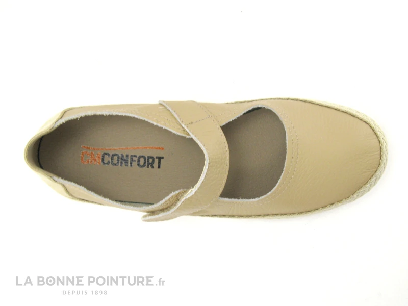 CM Confort 223 48252100 Beige - Ballerine Compensee - Bride Velcro 4 CM Confort 223 48252100 Beige - Ballerine Compensee - Bride Velcro – Image 4
