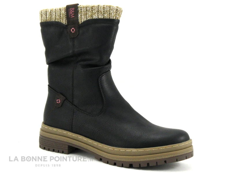 B Et M Banana Moon - REBUS Noir - Bottine Femme - Lainage Beige 5 B Et M Banana Moon - REBUS Noir - Bottine Femme - Lainage Beige – Image 5