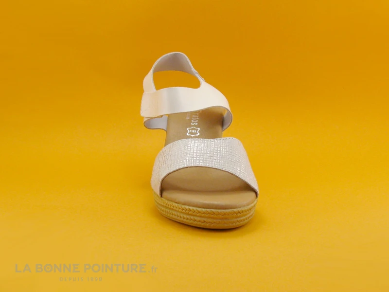 Eva Frutos 9538 Blanc - Metallise - Sandale Compensee 2 Eva Frutos 9538 Blanc - Metallise - Sandale Compensee – Image 2