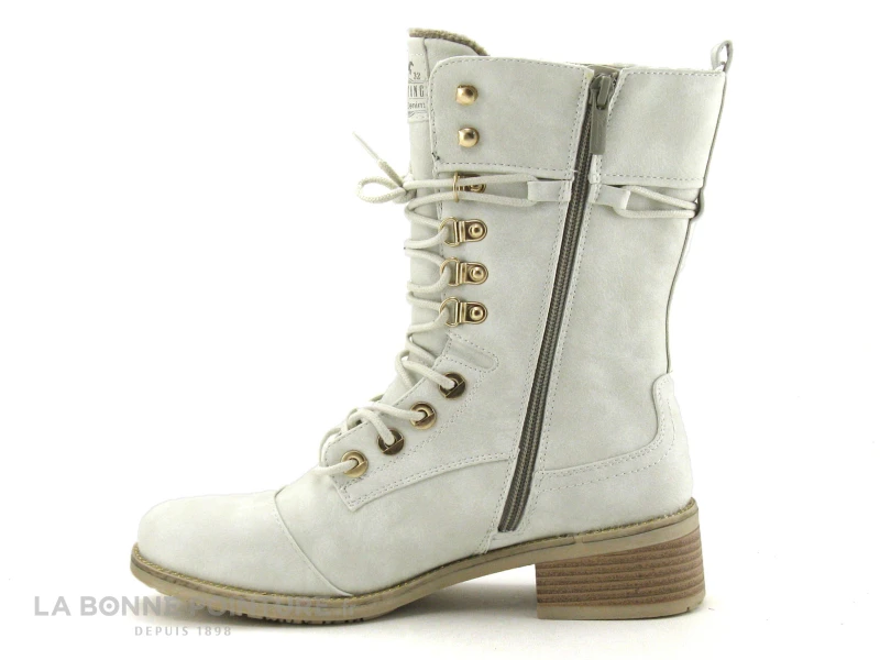 Mustang 1402 501 203 Glace - Bottine Blanche Femme 3 Mustang 1402 501 203 Glace - Bottine Blanche Femme – Image 3