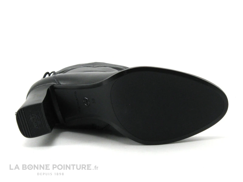 Tamaris 1-25368-27 Black Leather - Bottine à Talon Haut Cuir Noir 6 Tamaris 1-25368-27 Black Leather - Bottine à Talon Haut Cuir Noir – Image 6
