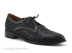 MamZelle SONATE Croco Noir - Chaussure Lacet Femme