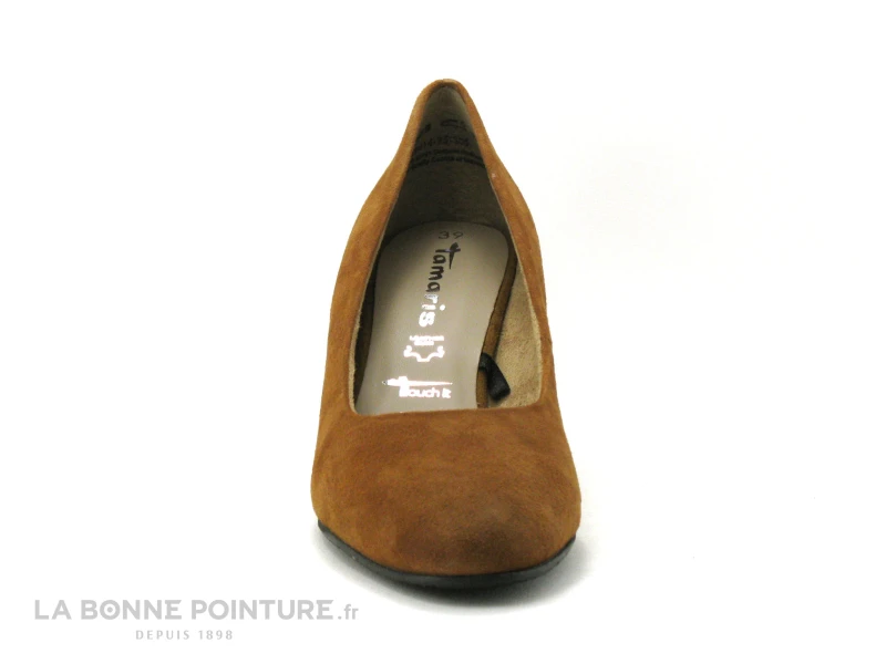 Tamaris 1-22414-25 Cognac - Escarpin Cuir Velours Marron 2 Tamaris 1-22414-25 Cognac - Escarpin Cuir Velours Marron – Image 2
