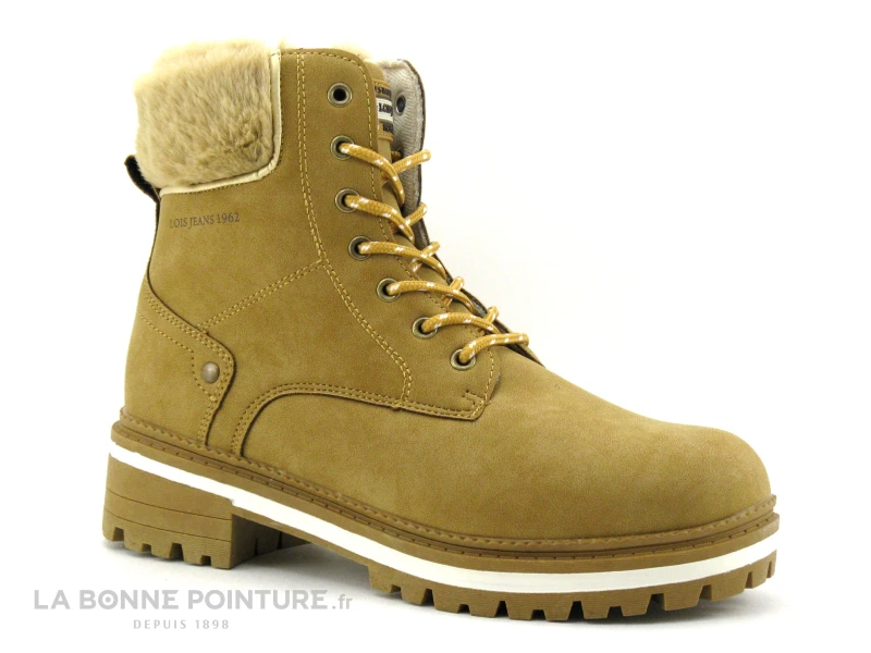 Lois 87770 Camel - Haut Peluche - Bottine Lacet Femme 5 Lois 87770 Camel - Haut Peluche - Bottine Lacet Femme – Image 5