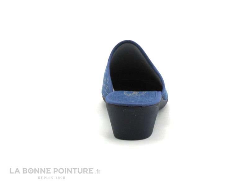 Semelflex COLETTE - Bleu Jeans - Pois Argent - Pantoufle Mule Femme 4 Semelflex COLETTE - Bleu Jeans - Pois Argent - Pantoufle Mule Femme – Image 4