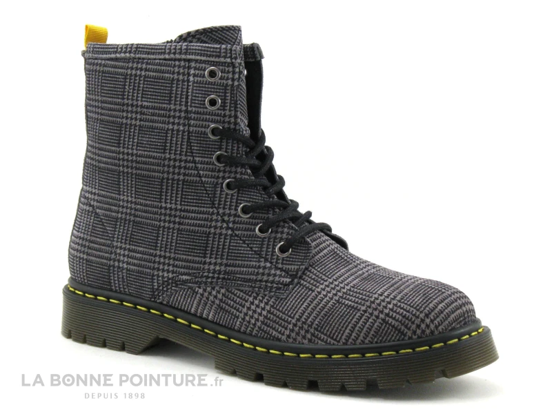 Morans BAIGNAN Gris Ecossais - Bottine Rangers Femme 1 Morans BAIGNAN Gris Ecossais - Bottine Rangers Femme