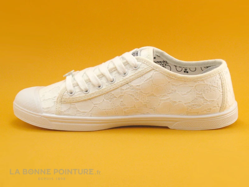 Le Temps Des Cerises BASIC 02 Dentelle Blanc - Basket Toile 3 Le Temps Des Cerises BASIC 02 Dentelle Blanc - Basket Toile – Image 3