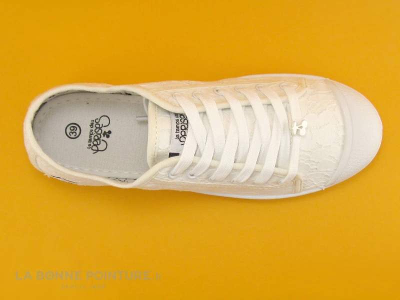 Le Temps Des Cerises BASIC 02 Dentelle Blanc - Basket Toile 6 Le Temps Des Cerises BASIC 02 Dentelle Blanc - Basket Toile – Image 6