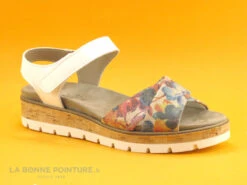 Longo 1021186 Floral - Nu-pieds Blanc Et Fleuri