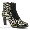 Laura Vita ALCBANEO 2301 Dore Boots Femme Talon Zip Leopard