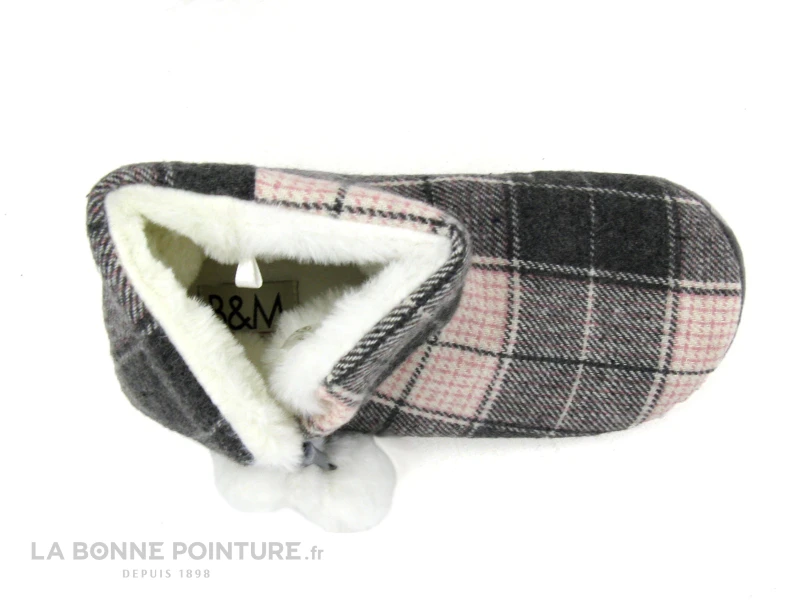 B Et M Banana Moon - REBOOT Gris Rose - Carreaux - Chausson Montant 2 B Et M Banana Moon - REBOOT Gris Rose - Carreaux - Chausson Montant – Image 2