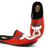 Selkis 22399 Rouge - Renne Et Etoiles - Pantoufle Velours Femme