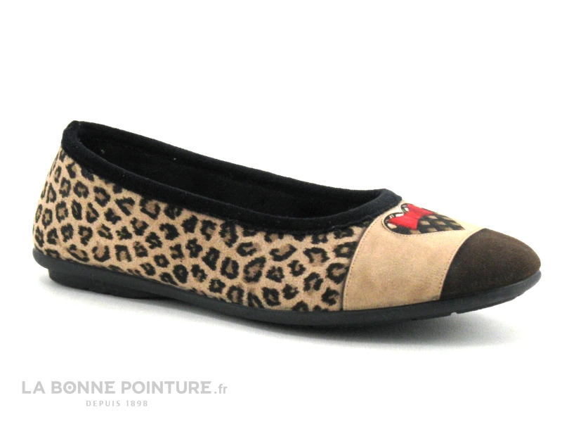 RYB 226029 Beige Noir Leopard - Coeur - Pantoufle Ballerine 1 RYB 226029 Beige Noir Leopard - Coeur - Pantoufle Ballerine