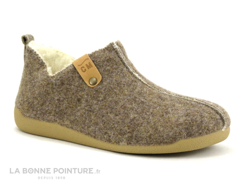 CM Confort Mono Tweed Beige - 20117 - Chausson Femme Fourre Laine 1 CM Confort Mono Tweed Beige - 20117 - Chausson Femme Fourre Laine