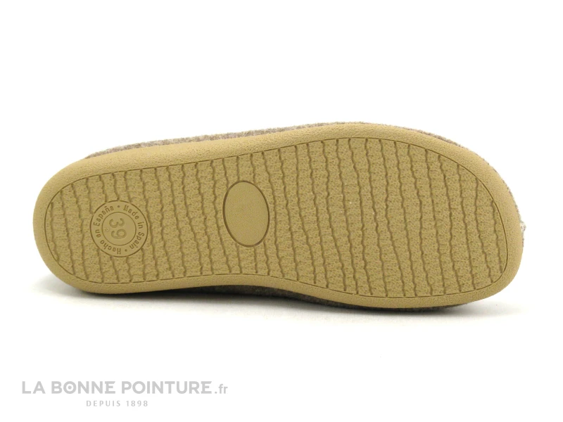 CM Confort Mono Tweed Beige - 20117 - Chausson Femme Fourre Laine 4 CM Confort Mono Tweed Beige - 20117 - Chausson Femme Fourre Laine – Image 4