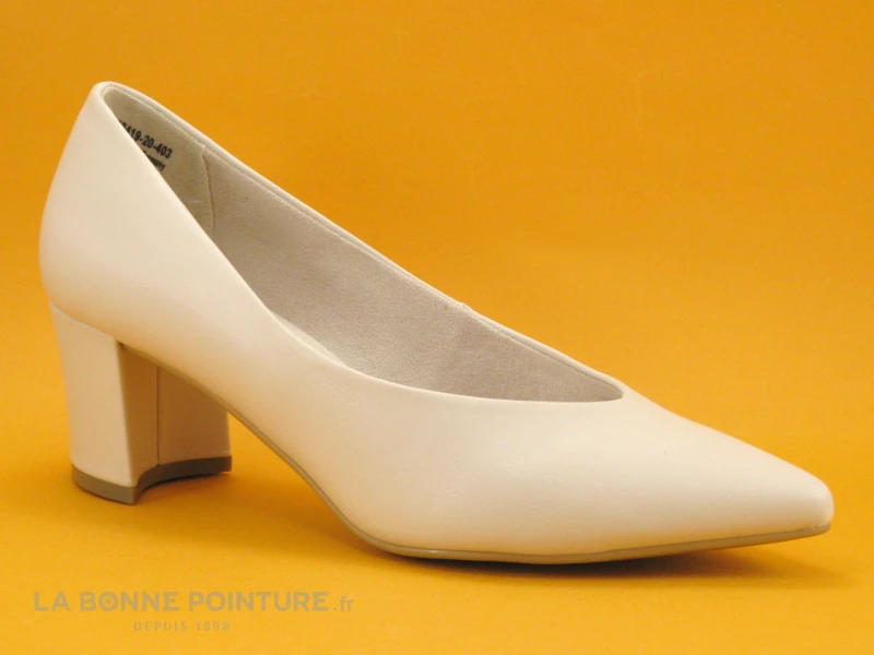 Marco Tozzi 2-22419-20 Cream - Escarpin Beige Pointu - Talon Incurve 5 Marco Tozzi 2-22419-20 Cream - Escarpin Beige Pointu - Talon Incurve – Image 5