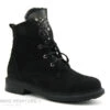 Lily Mood 18-350 Black Nubuck - Perles Languette - Chaussure Montante