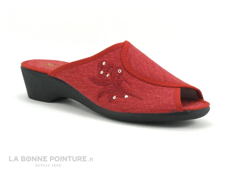 Semelflex SHEILA Rouge - Pantoufle Mule Femme - Petit Talon 4 Semelflex SHEILA Rouge - Pantoufle Mule Femme - Petit Talon – Image 4