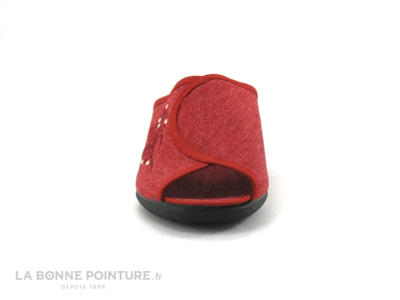Semelflex SHEILA Rouge - Pantoufle Mule Femme - Petit Talon 2 Semelflex SHEILA Rouge - Pantoufle Mule Femme - Petit Talon – Image 2