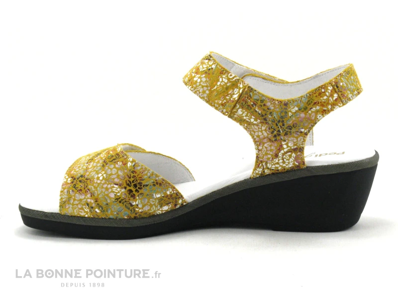 Pedi Girl YAMINA Soleil - Sandale Jaune - Talon Compense 3 Pedi Girl YAMINA Soleil - Sandale Jaune - Talon Compense – Image 3