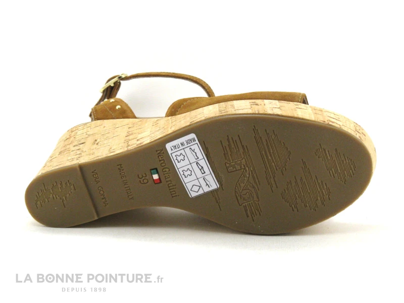 NeroGiardini E307663D 326 Velours Tabacco - Nu-pieds Compense Marron 7 NeroGiardini E307663D 326 Velours Tabacco - Nu-pieds Compense Marron – Image 7