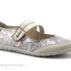 Alce Shoes 9166 - Beige - Imprime Noir Blanc Bone - Ballerine Velcro