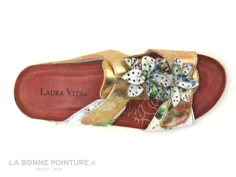 Laura Vita LINAO 01 Rouge Blanc Jaune Fleuri - Mule Reglable Femme 4 Laura Vita LINAO 01 Rouge Blanc Jaune Fleuri - Mule Reglable Femme – Image 4