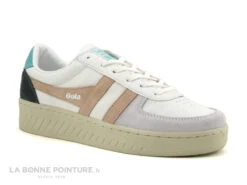 Gola GRANDSLAM Trident - Blanc Rose Vert - Basket Mode Femme