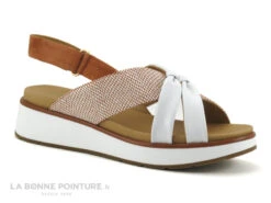 Fugitive KIM Orange - Blanc - Brides Croisees - Sandale Femme -Femelle Chaussure Boutique cd24607c73b9e66c561f35ea11d5d5ef img 8200.jpg 169376