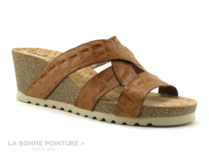 Carla Tortosa 53164 Croco Roble - Mule Marron Talon Compense 1 Carla Tortosa 53164 Croco Roble - Mule Marron Talon Compense