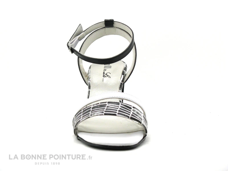 DE CI De La - VULPIN - Noir Blanc Croco - Sandale Talon Haut 2 DE CI De La - VULPIN - Noir Blanc Croco - Sandale Talon Haut – Image 2