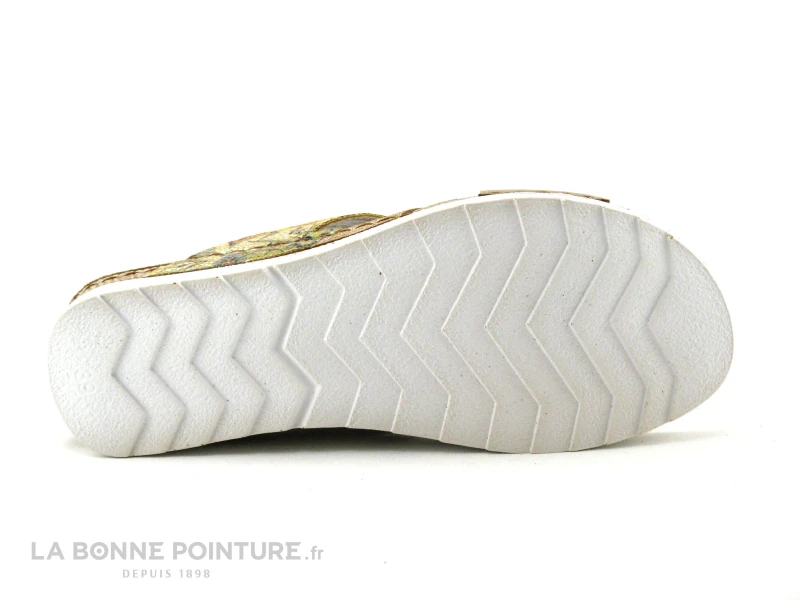 Morans MILTON 28724 - Beige Or Fleuri - Mule Compensee Femme 4 Morans MILTON 28724 - Beige Or Fleuri - Mule Compensee Femme – Image 4
